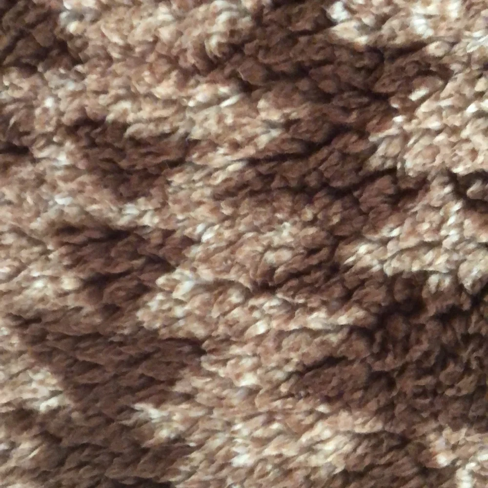 Frye Tan and Brown Geometric Sherpa Throw Blanket
